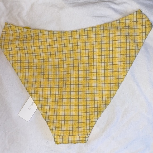 Jonathan Simkhai Francesca Plaid Bikini Gingham Yellow Swim Bottoms NWT - Picture 8 of 10